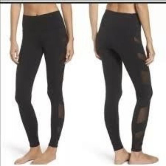 ALO Yoga Mesh Leggings Black Size Small - Picture 1 of 7